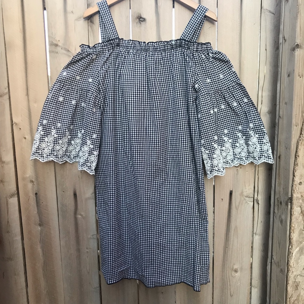 Jones New York black combo plaid dress